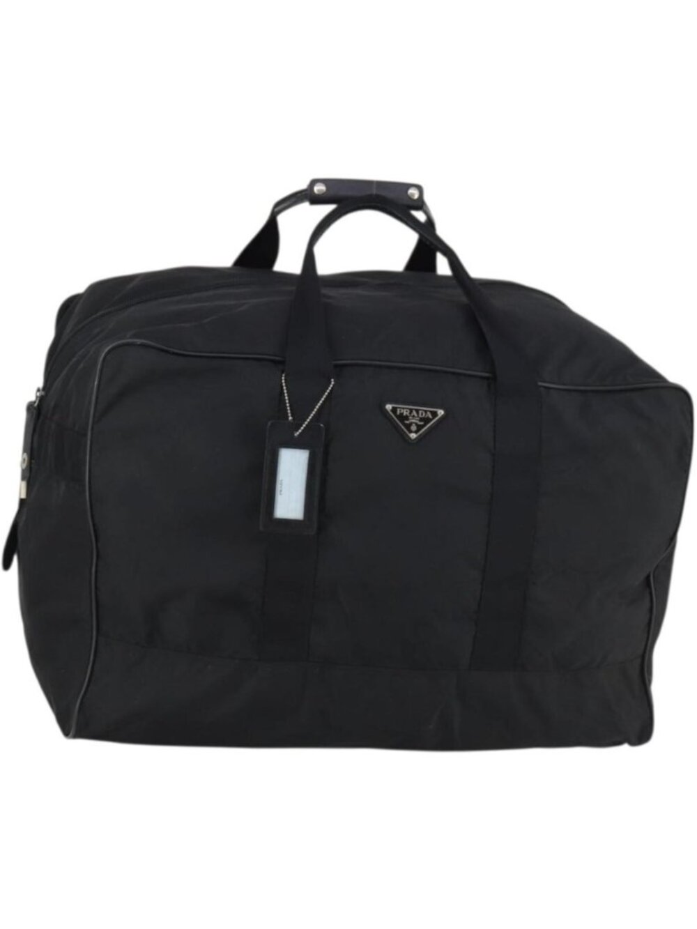 PRADA Boston Bag Nylon Black Silver